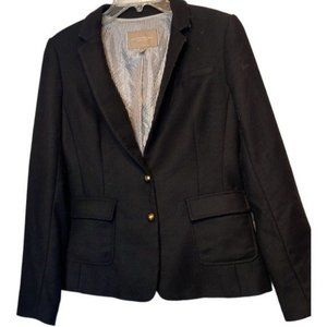 Banana republic wool blend black blazer jacket  size 6 gold buttons